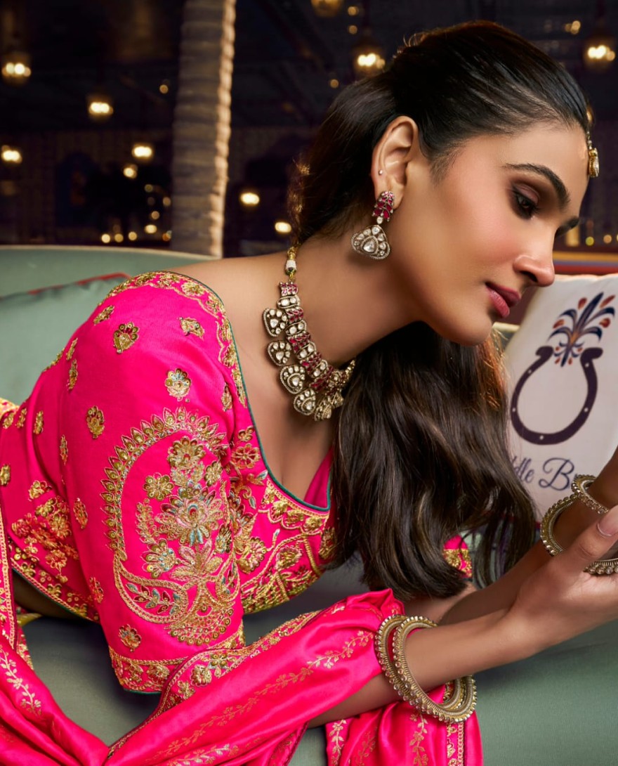 10383 - Banarasi A Line Lehenga Choli in Multi Colour Enhanced with Embroidered